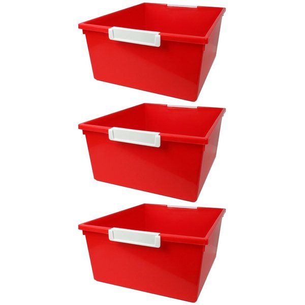 Romanoff Storage Bin, Plastic, Red, 3 PK 53602
